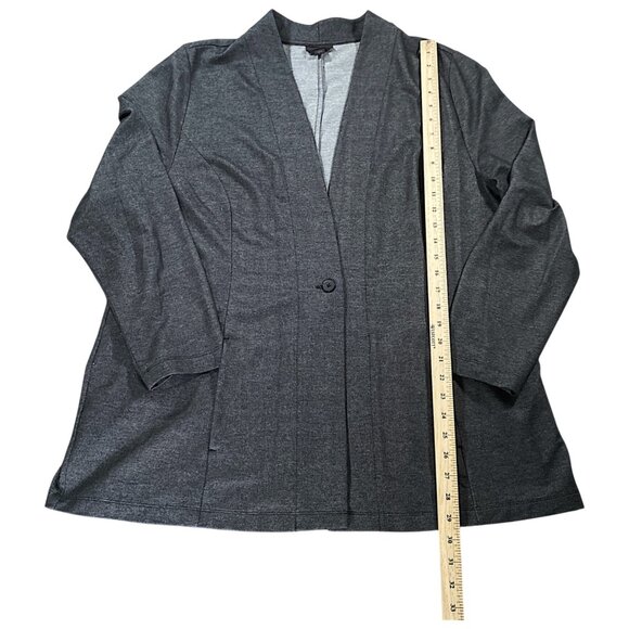 J Jill Jacket Womens XL Gray V Neck Button Pocket WEAREVER Artsy Boho Lagenlook - Picture 4 of 15